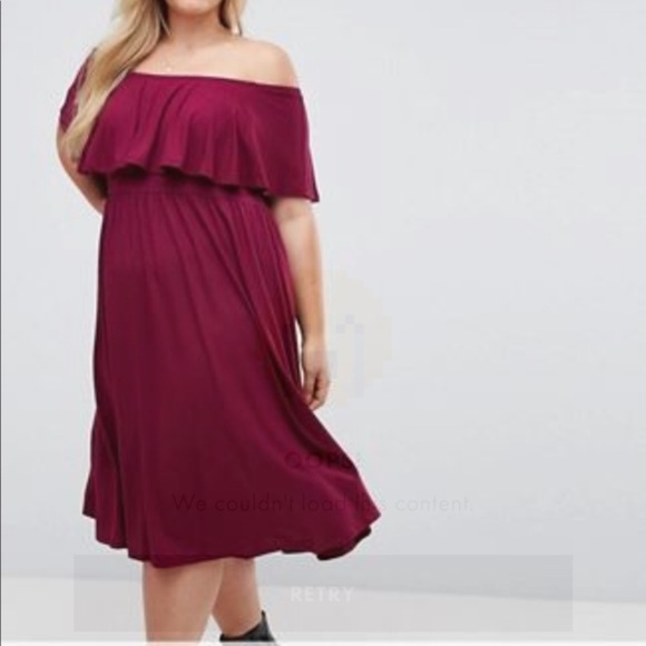 ASOS Curve Dresses & Skirts - 🍾 ASOS CURVE Ruffle Bardot Midi Dress